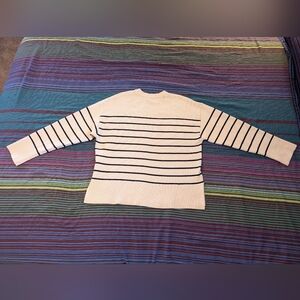 Zara cream and black stripe sweater